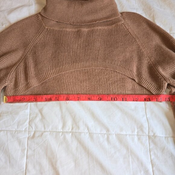 Women's Tan Knit Turtleneck Sweater Shrug - Picture 2 of 3